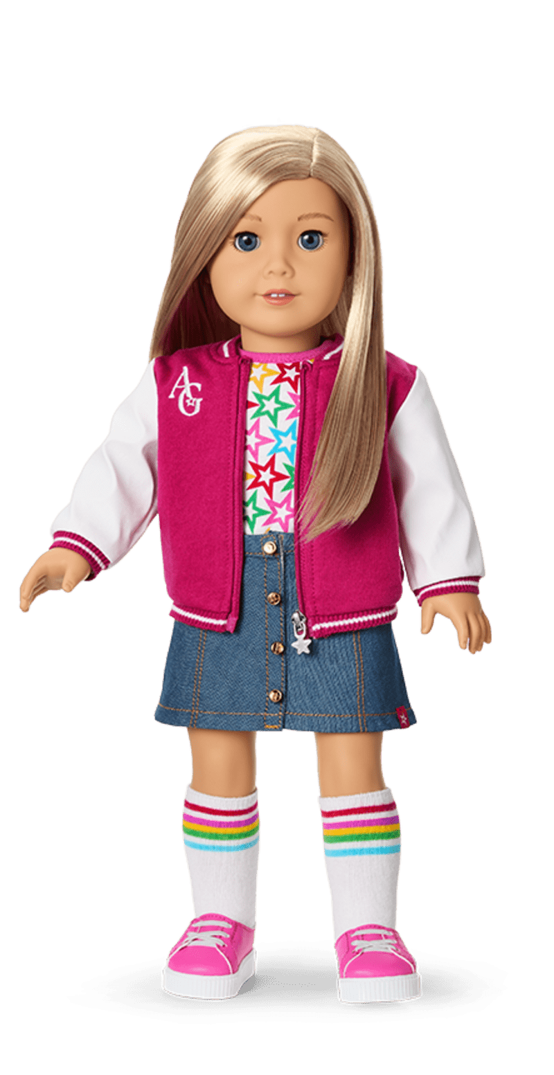 Truly Me™ 18-inch Doll #100 with straight layered blonde hair