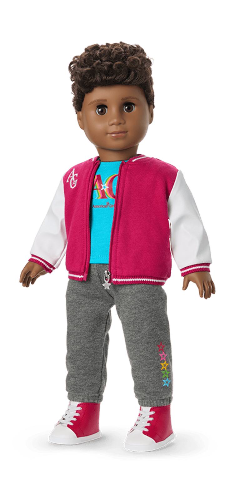 Truly Me™ 18-inch Doll #113 with curly dark-brown hair