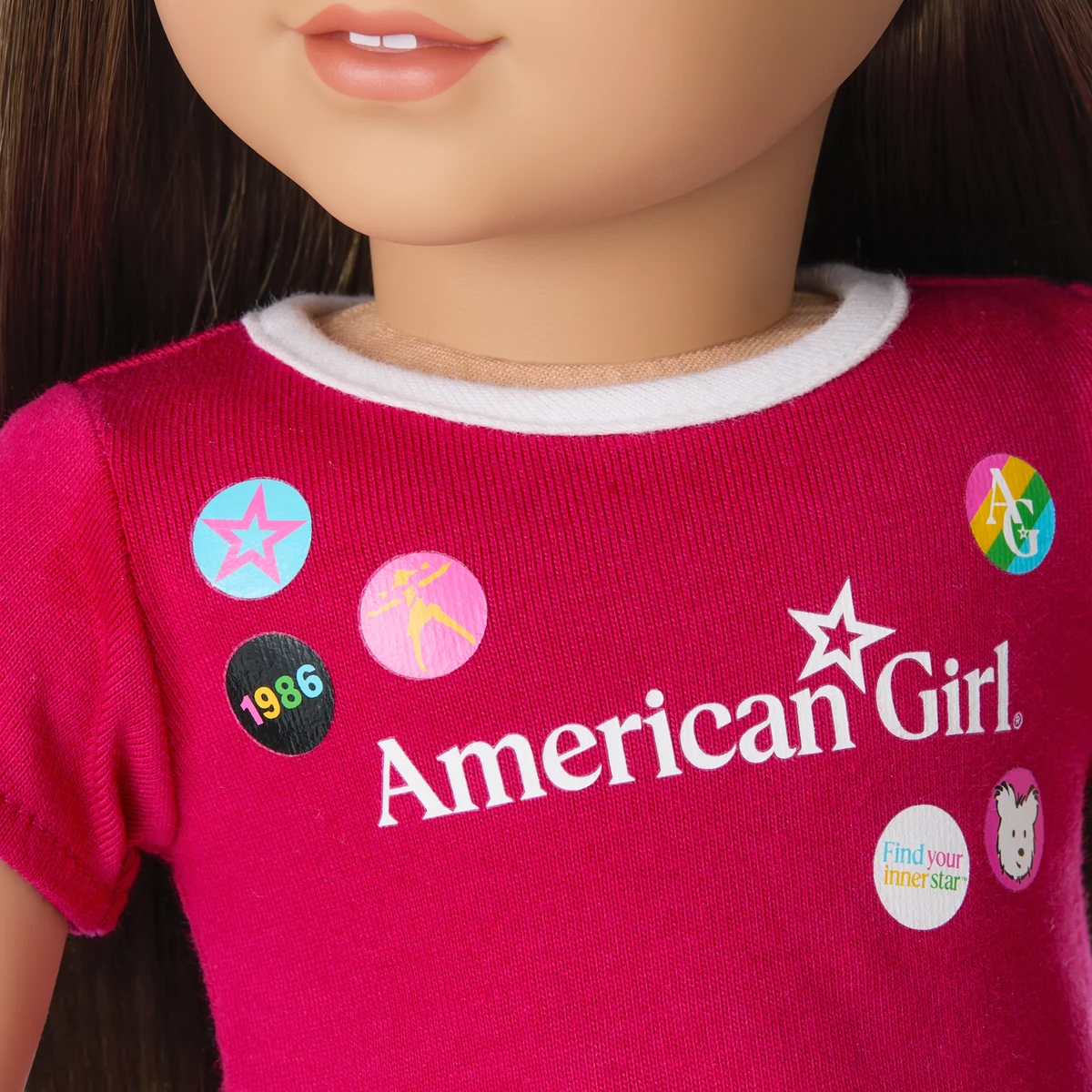 Matching AG™ Grin Pins Ringer Tee Set for Girls & 18-inch Dolls