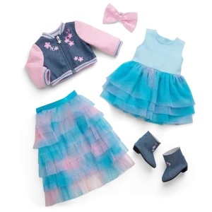 AG™ x Harlem’s Fashion Row Cherry Blossom Couture 2-in-1 Ruffle Dress & Jacket for 18-inch Dolls