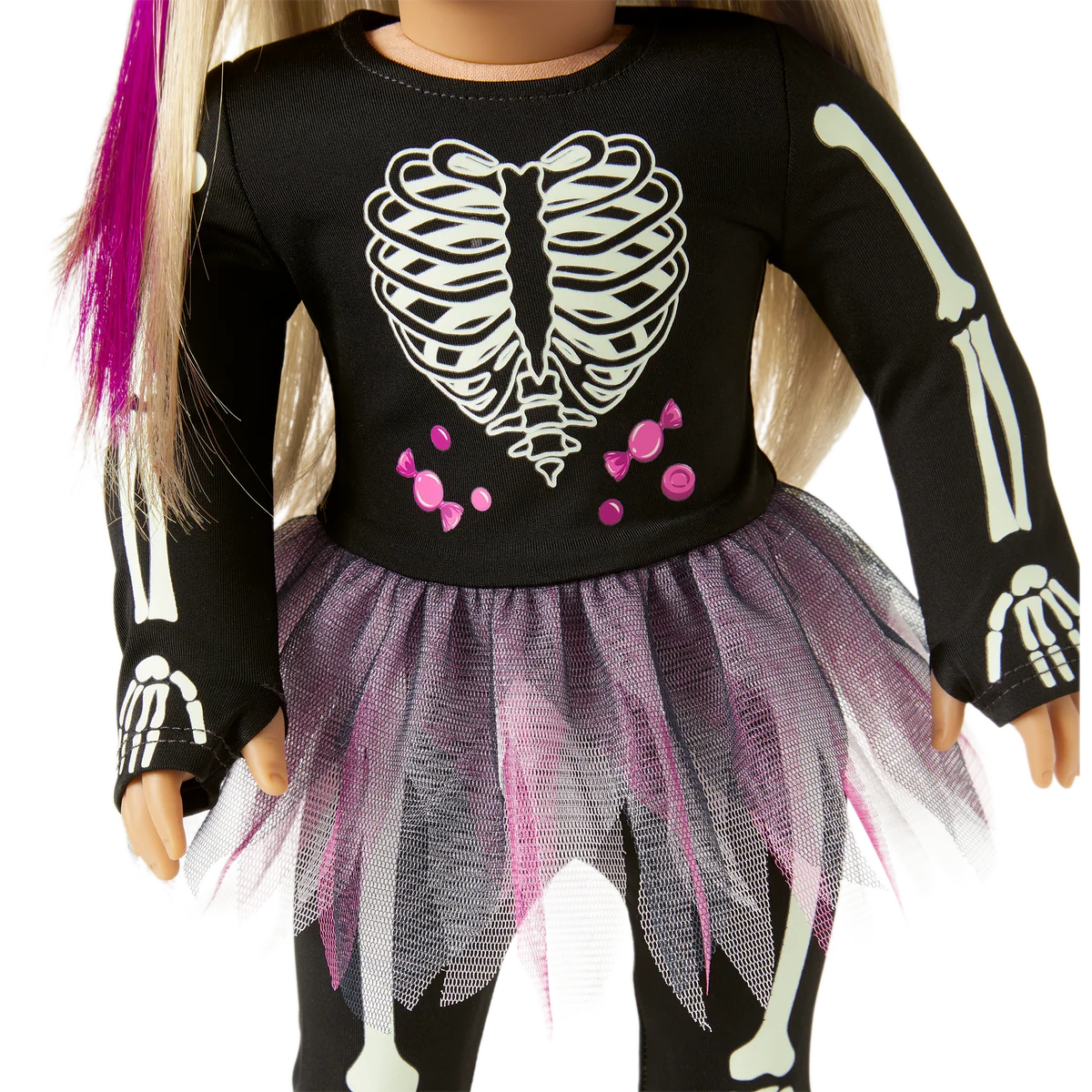 You Glow, Girl! Skeleton Costume for 18-inch Dolls