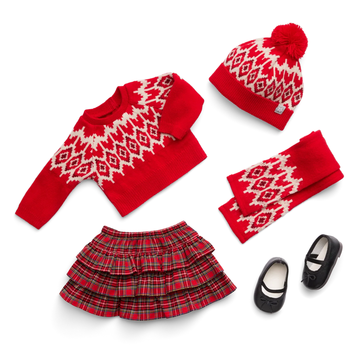 American Girl® x J.Crew Fair Isle Hearts Sweater & Plaid Skirt Bundle for 18-inch Dolls