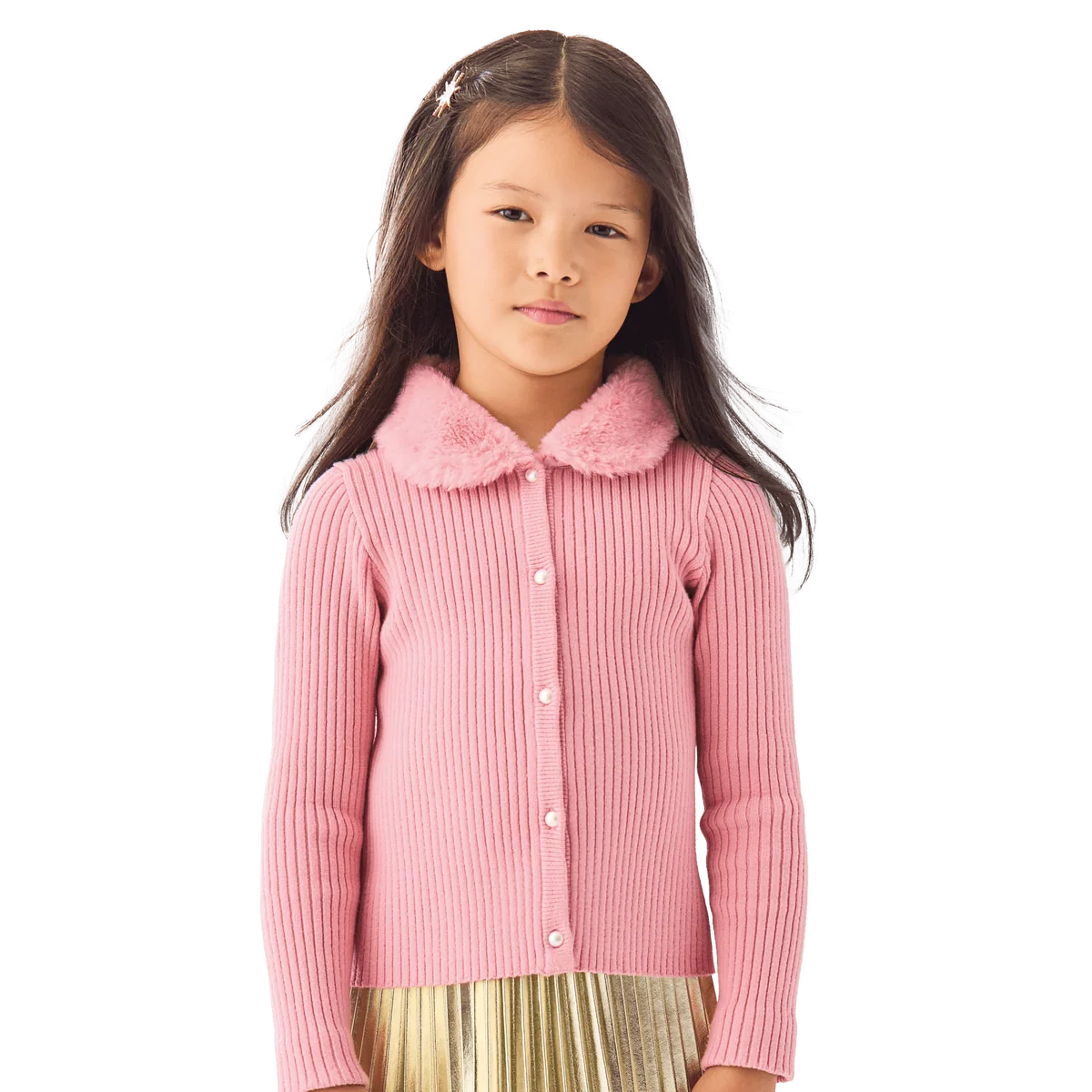 American Girl® x Janie and Jack Rosy Ribbed Cardigan for Girls