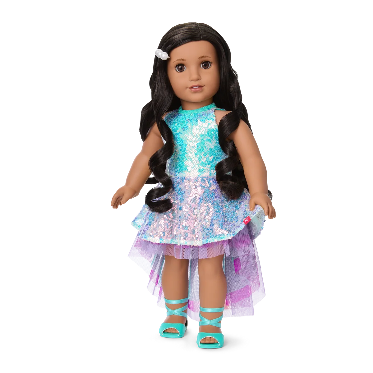 Glam Shimmering Ocean Outfit & Shimmering Sea Turtle Backpack & Accessory Set Bundle
