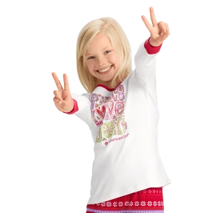 Peace, Love & Joy PJ Top for Girls