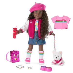 Truly Me™ 18-inch Doll #127, Puppy, Mini Backpack & Accessories AG™ Star Squad Bundle