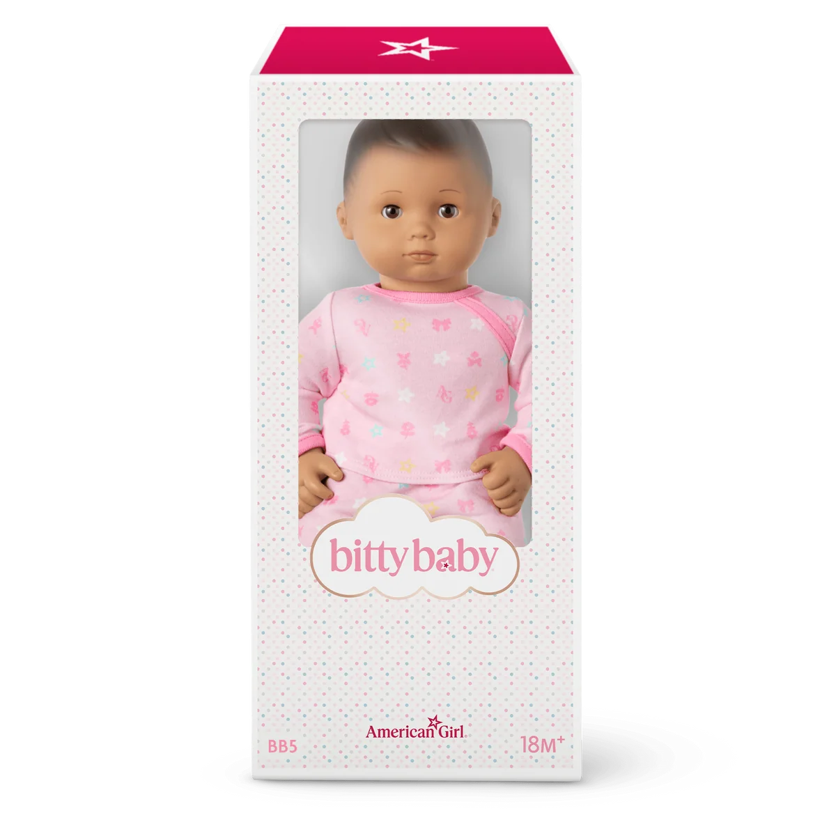 Bitty Baby® Doll #5 with dark-brown hair in Pastel Pink