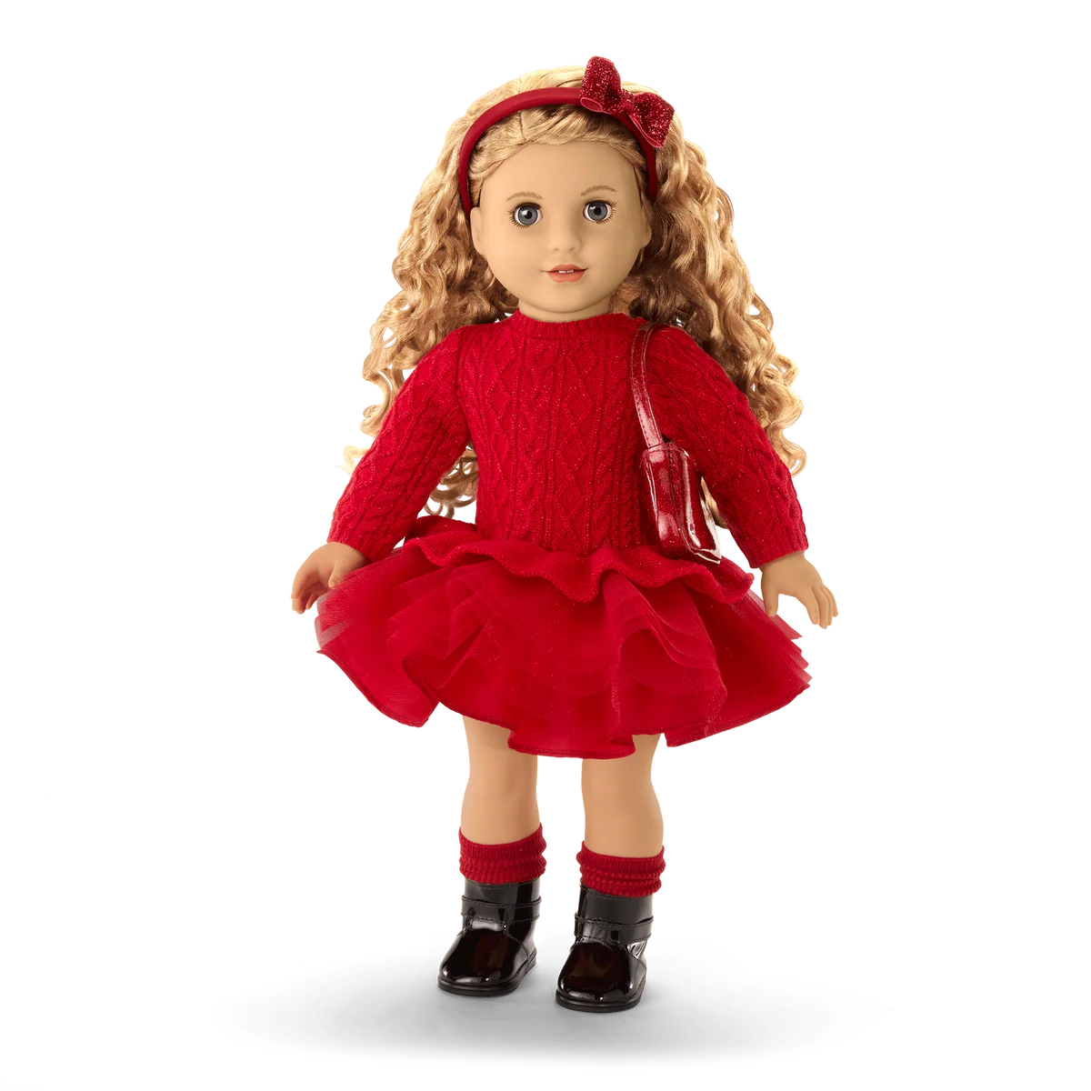American Girl® x Something Navy Crimson Sparkle Sweater Dress for 18-inch Dolls