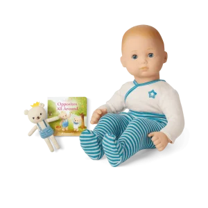 Bitty Baby® Doll #3 in Soft Blue + Bear Friend & Board Book