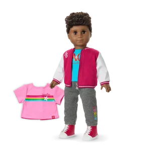 Truly Me™ 18-inch Doll #113 with curly dark-brown hair