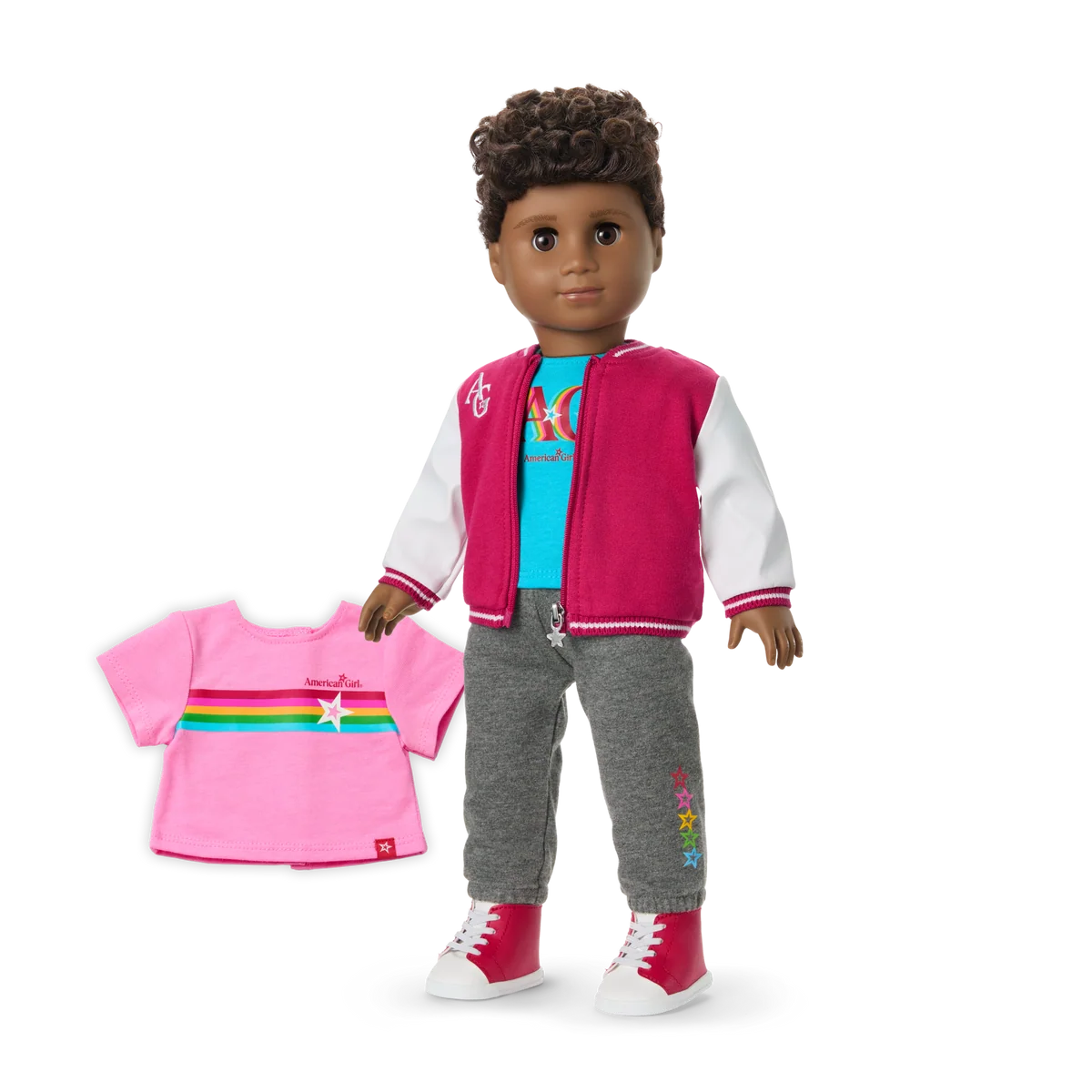 Truly Me™ 18-inch Doll #113 with curly dark-brown hair