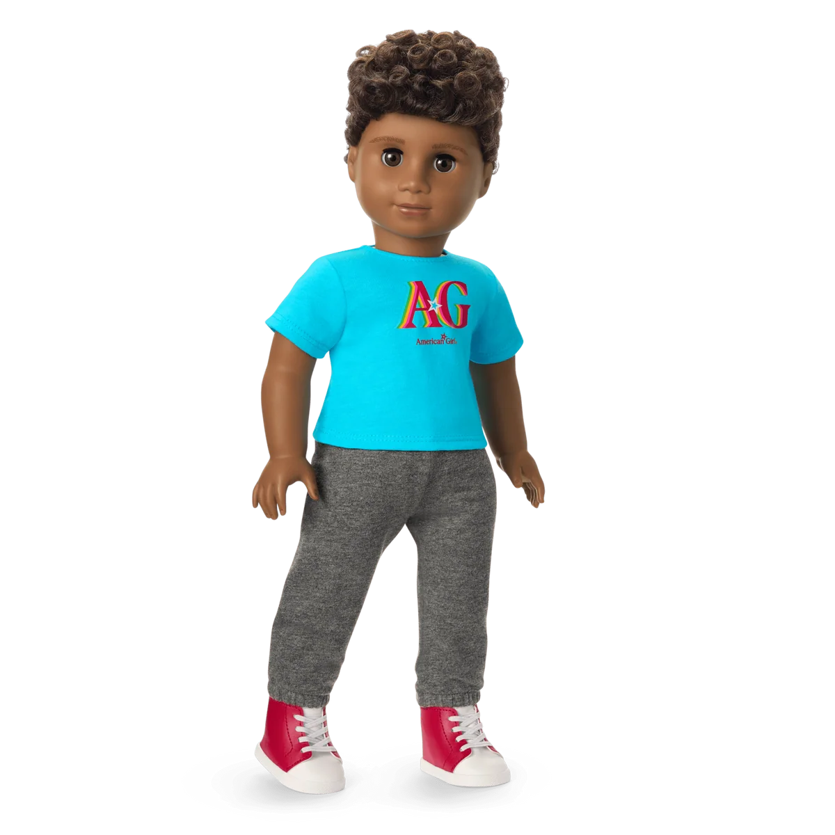 Truly Me™ 18-inch Doll #113 with curly dark-brown hair
