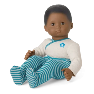 Bitty Baby® Doll #1 with black hair in Soft Blue