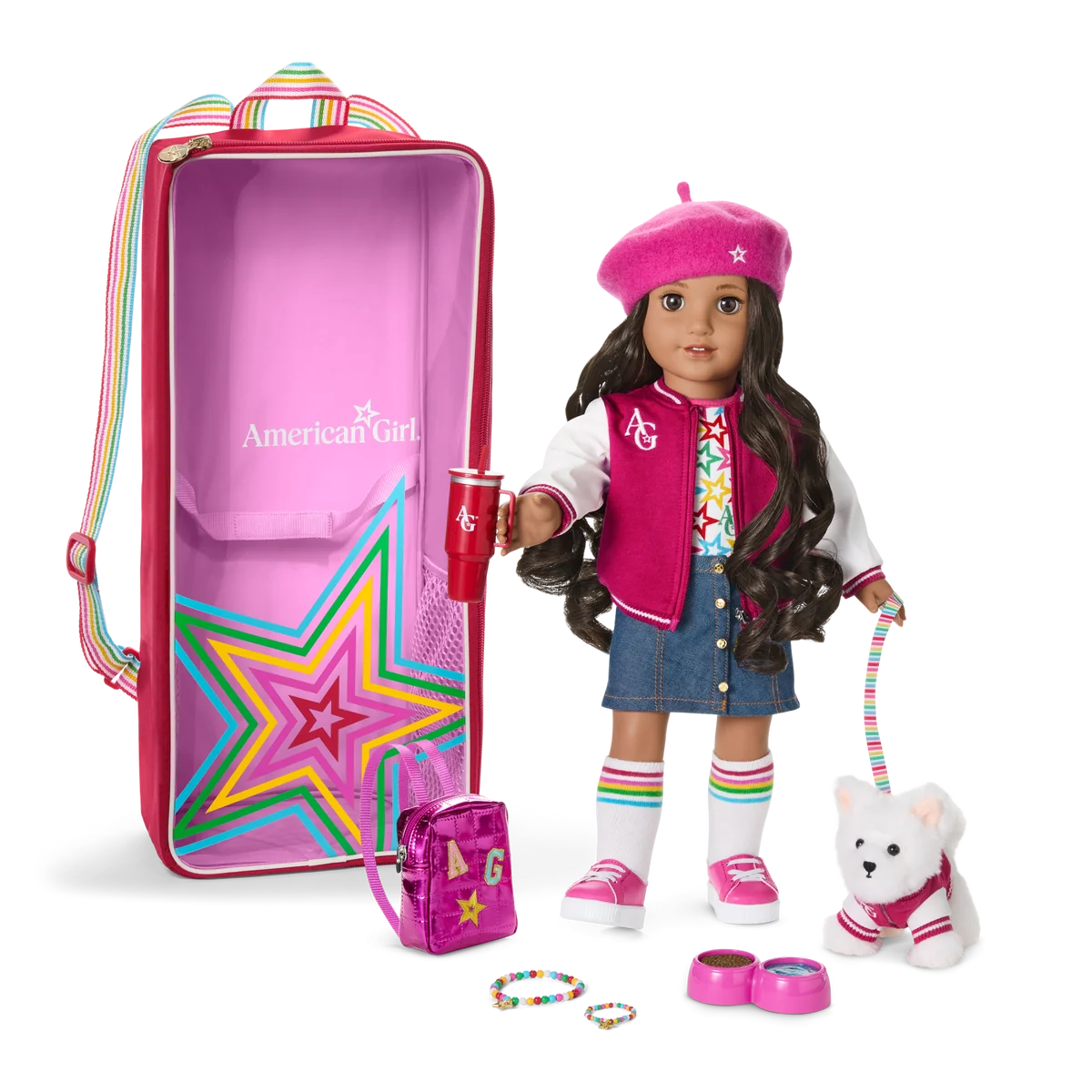 Truly Me™ 18-inch Doll #108, Accessories, Puppy & Doll Carrier