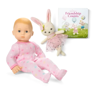 Bitty Baby® Doll #3 in Pastel Pink + Bunny Friend & Board Book
