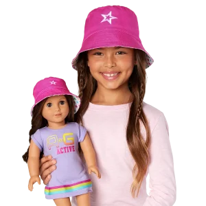 AG™ Star Bucket Hat Set for Girls & Dolls