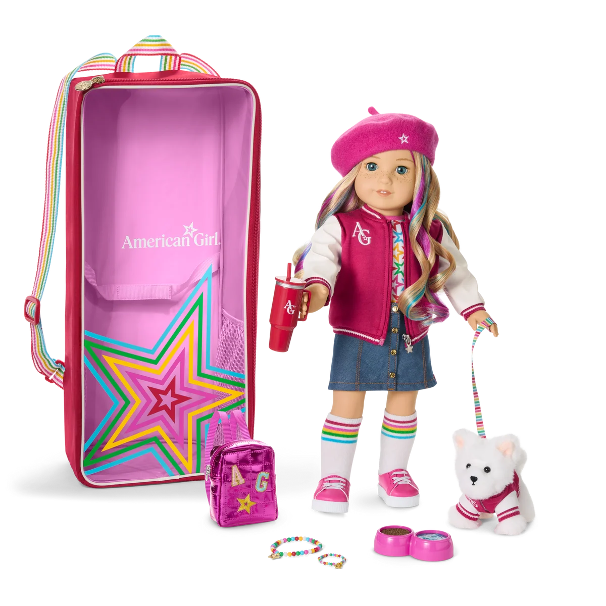 Truly Me™ 18-inch Doll #110, Accessories, Puppy & Doll Carrier
