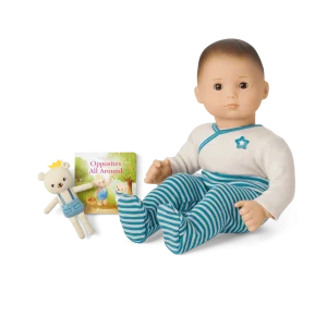 Bitty Baby® Doll #2 in Soft Blue + Bear Friend & Board Book