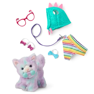 Purrpley Pink Kitty Cat for 18-inch Dolls & Fancy Pet Fashion Accessories