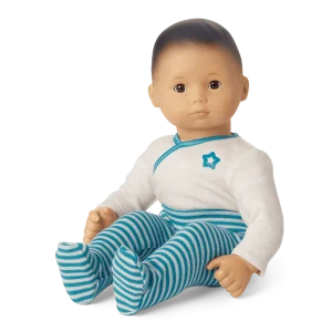 Bitty Baby® Doll #4 with black hair in Soft Blue