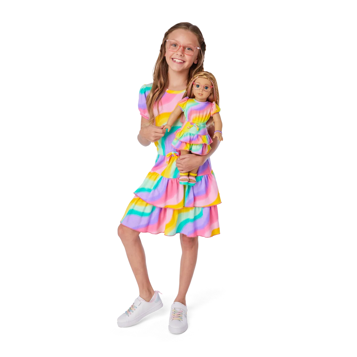 Summer's™ Rainbow Swirl Dress for Girls & 18-inch Dolls + Summer Doll (Girl of the Year™ 2025)