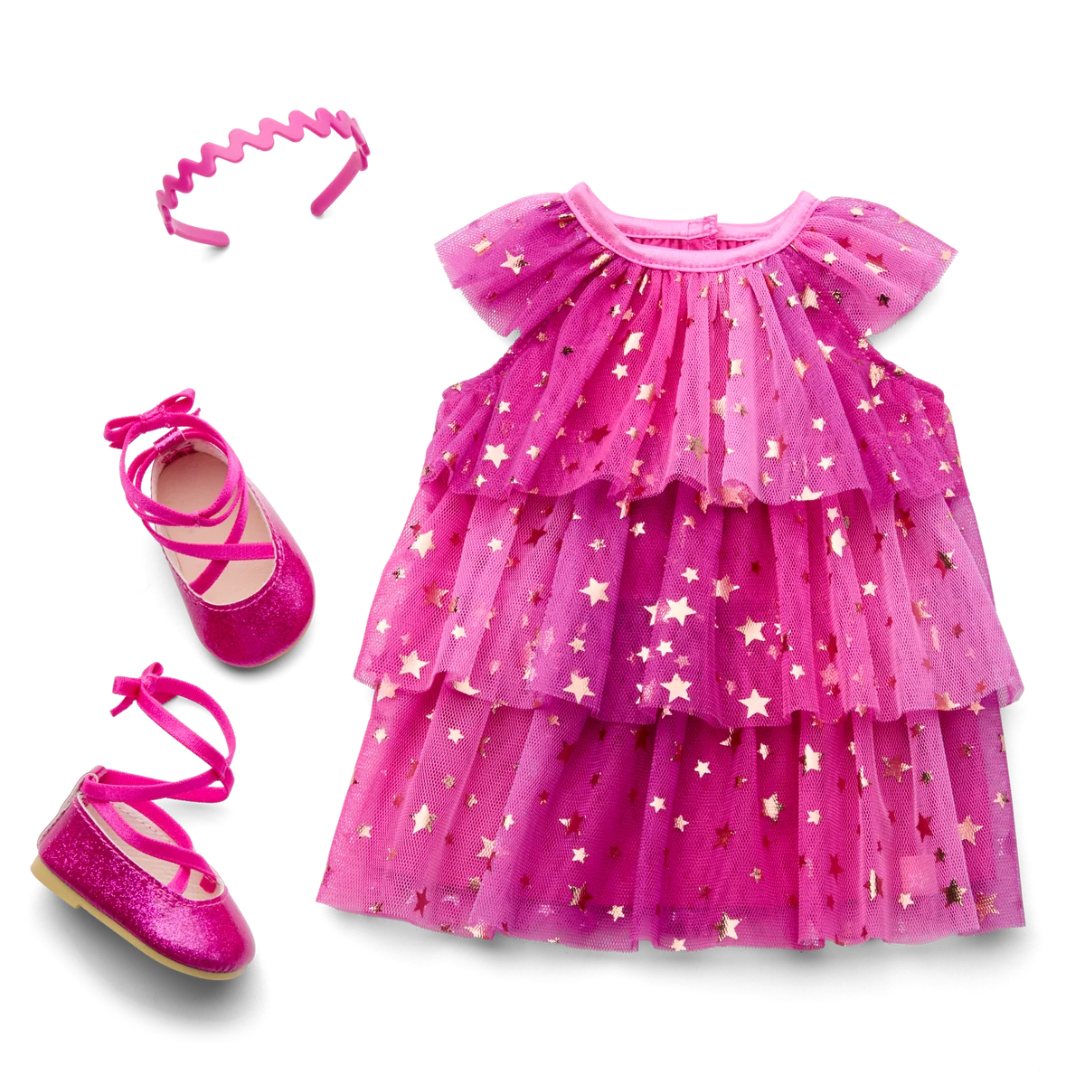 Pink Party-Ready Dresses for Girls & 18-inch Dolls