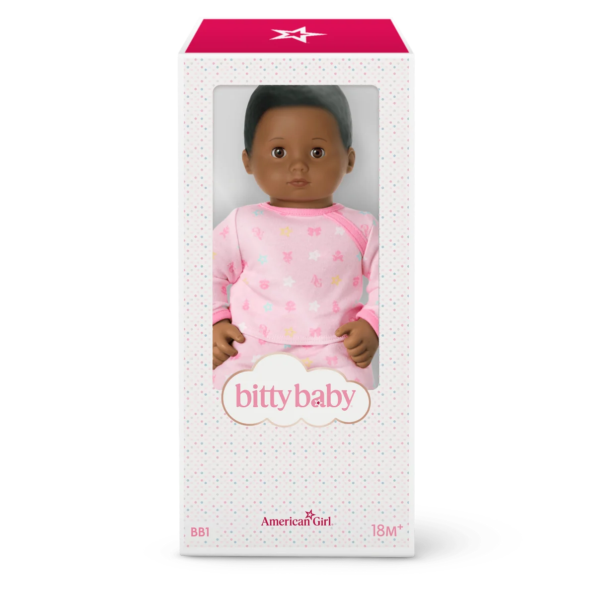 Bitty Baby® Doll #1 with black hair in Pastel Pink
