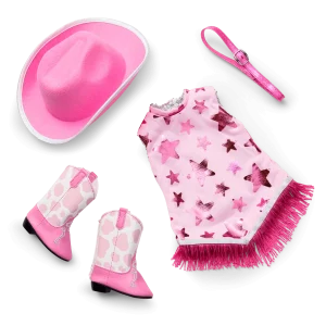 Glam Pink Cowgirl Outfit for 18-inch Dolls
