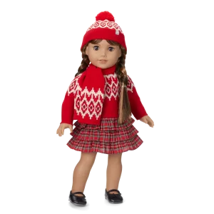 American Girl® x J.Crew Fair Isle Hearts Sweater & Plaid Skirt Bundle for 18-inch Dolls