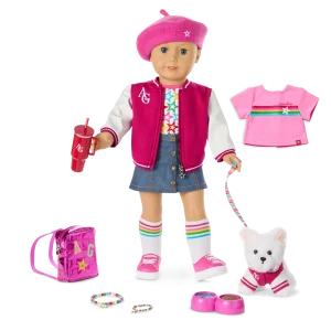 Truly Me™ 18-inch Doll #105, Puppy, Mini Backpack & Accessories AG™ Star Squad Bundle