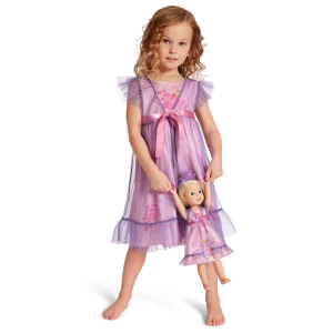 Royal Ruffles Nightie and Robe for Little Girls & WellieWishers™ Dolls