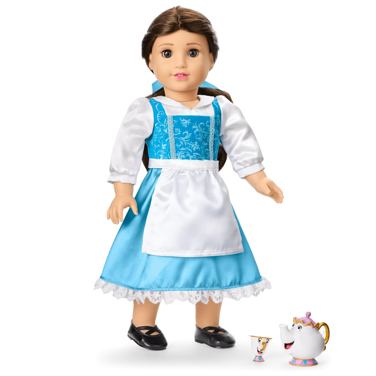 American Girl® Disney Princess Belle Blue Dress, Mrs. Potts, Chip & Accessories for 18-inch Dolls