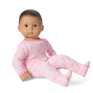 Bitty Baby® Doll #5 with dark-brown hair in Pastel Pink