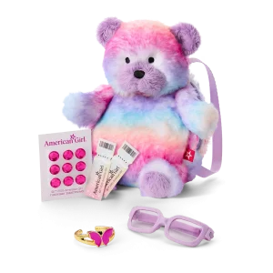 Colorful Teddy Bear Backpack & Accessory Set for 18-inch Dolls
