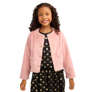 American Girl® x J.Crew Pink Faux-Fur Jacket for Girls