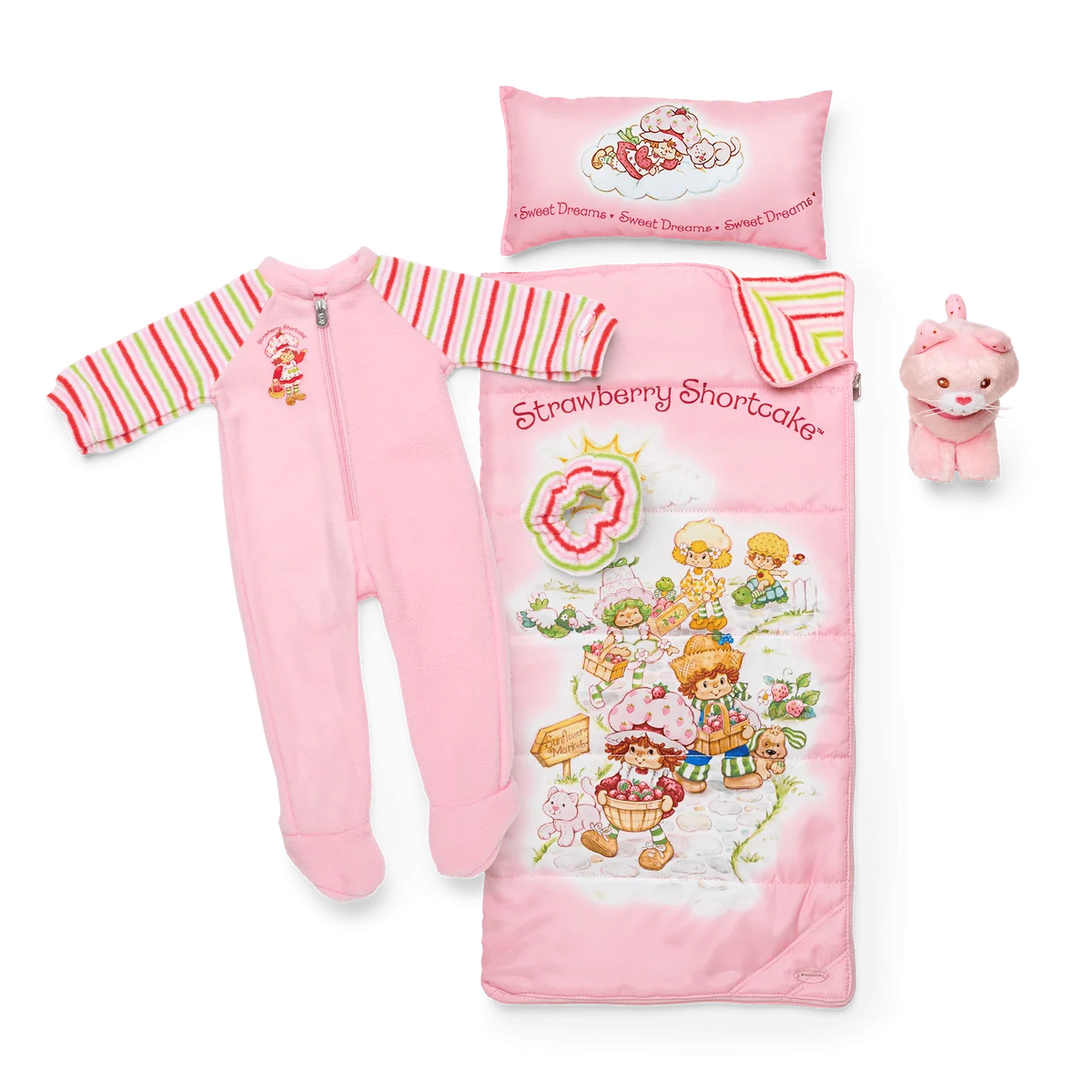 Courtney’s™ Strawberry Shortcake™ Sleeping Bag & PJs for 18-inch Dolls (Historical Characters)