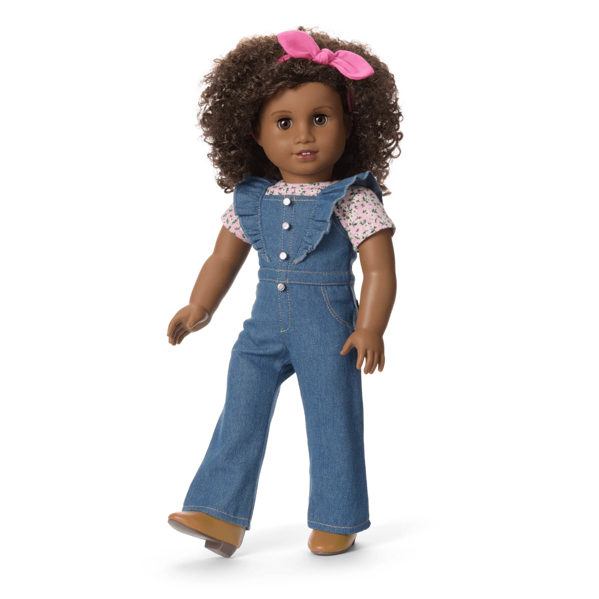 Western Flowers Denim Jumpsuit for 18-inch Dolls