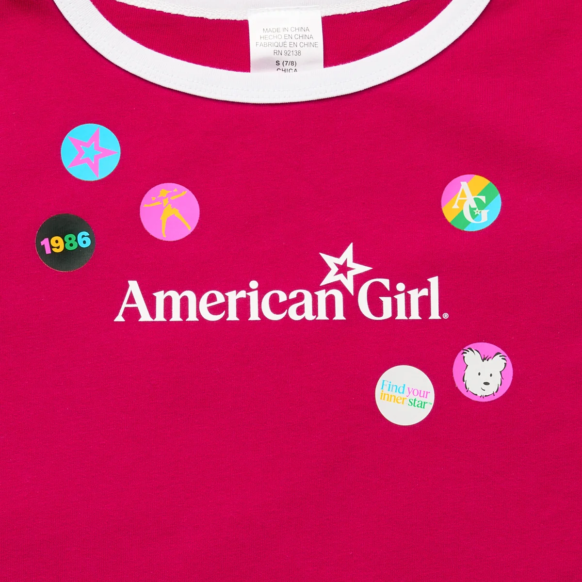 Matching AG™ Grin Pins Ringer Tee Set for Girls & 18-inch Dolls