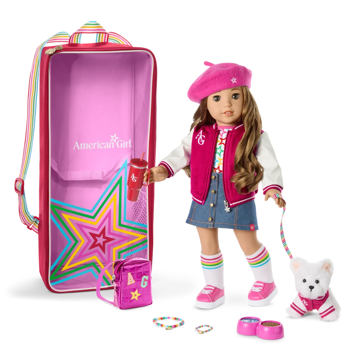 Truly Me™ 18-inch Doll #118, Accessories, Puppy & Doll Carrier