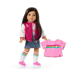 Truly Me™ 18-inch Doll #124 with straight black-brown hair