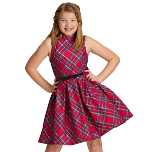 Pretty Plaid Christmas Dress for Girls