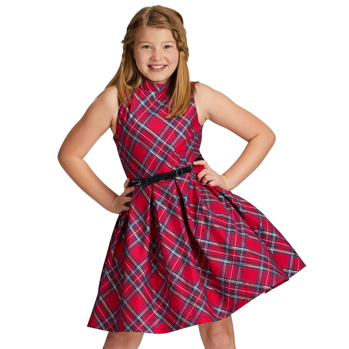 Pretty Plaid Christmas Dress for Girls