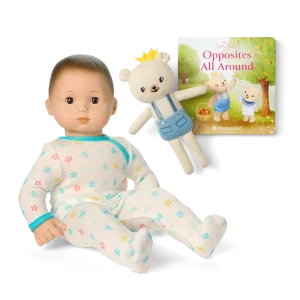 Bitty Baby® Doll #2 in Pastel Blue + Bear Friend & Board Book