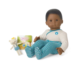 Bitty Baby® Doll #1 in Soft Blue + Bear Friend & Board Book
