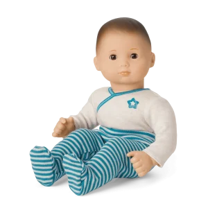 Bitty Baby® Doll #2 with brown hair in Soft Blue