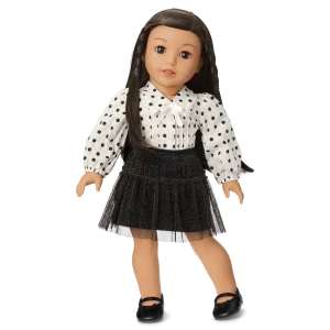 American Girl® x J.Crew Puff-Sleeve Polka-Dot Top & Tulle Skirt Bundle for 18-inch Dolls