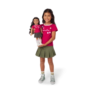 Matching AG™ Grin Pins Ringer Tee Set for Girls & 18-inch Dolls