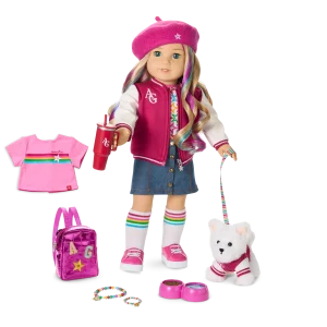 Truly Me™ 18-inch Doll #110, Puppy, Mini Backpack & Accessories AG™ Star Squad Bundle