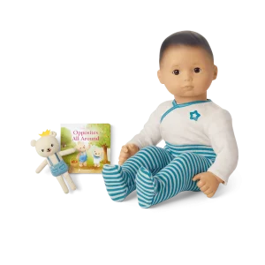 Bitty Baby® Doll #4 in Soft Blue + Bear Friend & Board Book