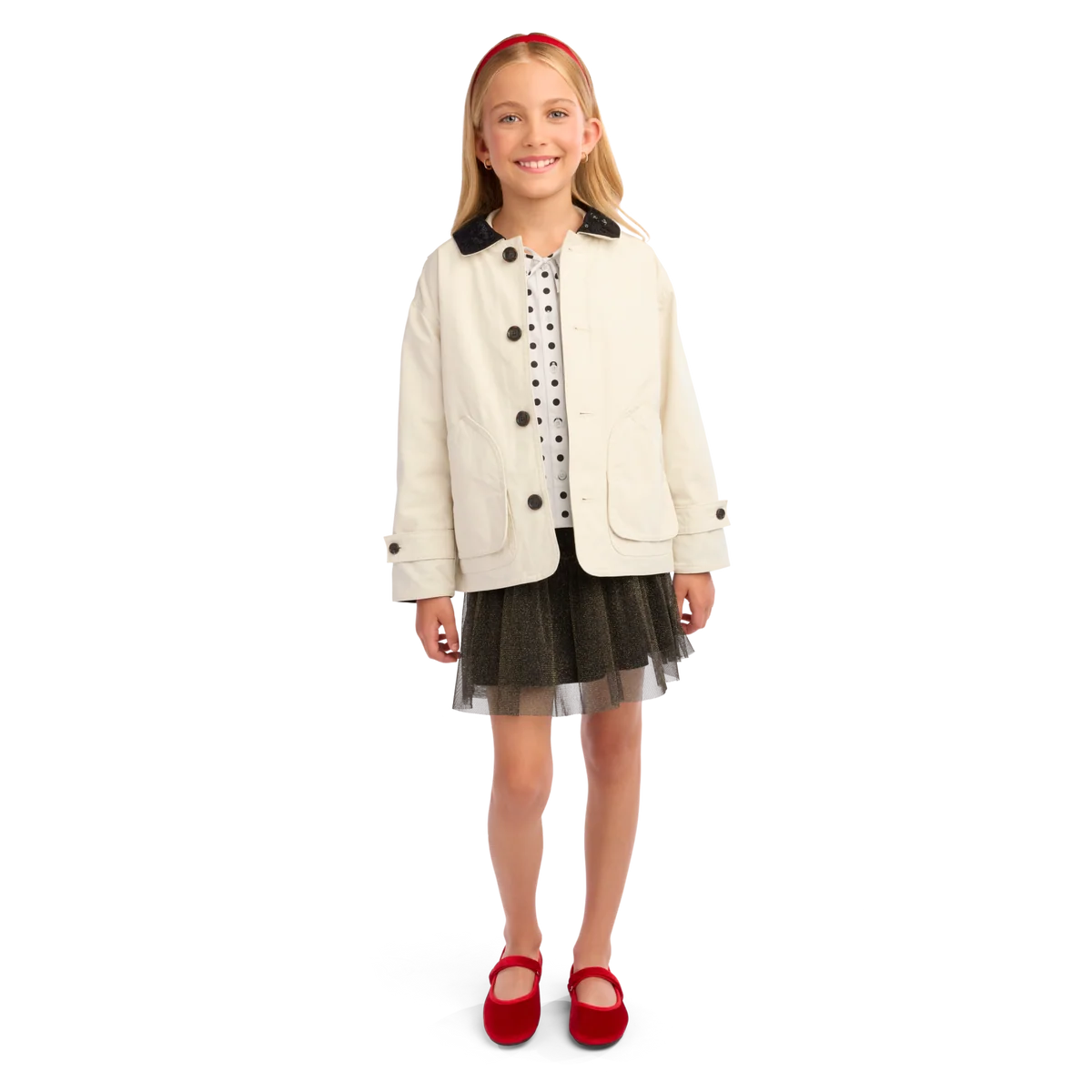 American Girl® x J.Crew Embellished Barn Jacket™, Polka-Dot Top & Tulle Skirt Bundle for Girls